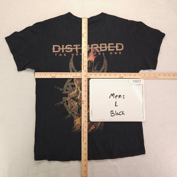 Disturbed The Vengeful One Band Crew Neck Short Sleeve Shirt Mens Size L Black - Picture 5 of 9